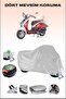 Rear Bag and Lock Compatible Grey Motorcycle Tarpaulin for Mondial 125 Znu, Secure