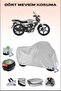 Rear Bag and Lock Compatible Grey Motorcycle Tarpaulin for Rks Rk125-R, Secure