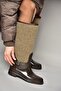 T 858725204   Brown Felt Fabric Detailed Rain Boots - 3