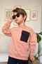 Boy's Sweatshirt with Cover Pocket and Crew Neck Salmon Tracksuit Set - 3