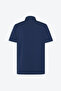 Men's Navy Blue 100% Cotton Slim Fit Slim Fit Polo Neck T-Shirt - 8