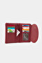 2813 Genuine Leather Medium Size Women's Wallet Flother Claret Red - 6