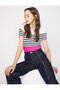 Women's Pink Striped Sweater 9YAL98144OT - 2