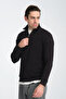 Unisex Regular Fit Cotton Honeycomb Braided Half Zipper Stand Collar Sweatshirt - 7