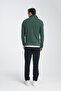 Unisex Regular Fit Cotton Honeycomb Braided Half Zipper Stand Collar Sweatshirt - 4