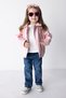 Baby Girl Water Repellent Faux Leather Jacket Coat Z1357A223Sp - 2