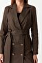 Women's Buttoned Belted Jacket - 4