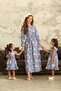 Hijab Blue-Pink Rose Waist-Ruched Mother-Daughter Set (SOLD SEPARATELY) - 2