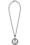 Men's Black Oxide Plated Ship Anchor Symbol Pendant Necklace - 8
