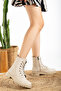 Women's Cream Boots Cold Resistant Non-Slip Rubber Sole Winter Boots - 3