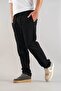 Men's Black Comfortable Fit Bagy Belted Drawstring Canvas Jeans
