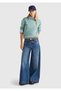 Women's Water Green Crew Neck Shetland Sweater - 3