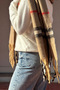 London Exclusive Design Cashmere Textured Thick Fringed Premium Scarf - 4