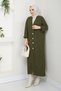 Women's Balloon Sleeve Button Closure Long Knitwear Cardigan - 3