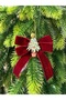 5 Burgundy Velvet Tree Decorated Bow