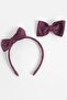 2-Piece Matte Satin Purple Crown and Hair Clip Set - 3