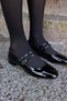 Cerry Women's Black Buckle Mini Heel Shoes - 8