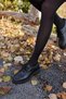 Crystel Women's Black Real Leather Lace Detail Shoes - 4
