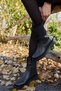 Jessica Women's Black Real Leather Rubber Buckle Detail Boots - 4