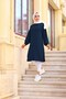 تونيك Mehtap ذو خيطين مقاس كبير - أزرق داكن - 2