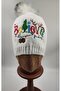 White Embroidered Christmas Beret - 5