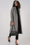 9118 Double Breasted Collar Fish Back Cashew Coat - D. Black - 2