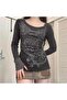 Smoked Gothic Vintage Rose Long Sleeve Crop - 4