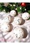 Christmas Ball White Foam Styrofoam Pine Tree Ornament 6Pcs 4cm Snow Ball Ornament - 6