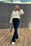 Navy Blue High Waist Recovery Spanish Leg Colorfast Jeans Pants - 2