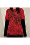 Red Slim Gothic Punk Black Long Sleeve Sweatshirt - 2