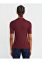 30481 High Collar Tshirt-Burgundy - 2