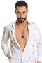 Men's Black Oxide Finish Oilcloth Icon Necklace - 6