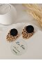 Matte Leopard Pattern - Gold Floor Fixed Polymer Clay Steel Stud Earring - 3