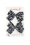 Set of 2 Girls' Bow Buckle Black Soft Color - Elegant Bow Ribbon Clip Collet Hair Clip