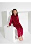 Women's Front Buttoned Long Sleeve French Velvet Fabric Mother-Daughter Combination Winter Warm Pajamas Set - 3