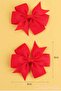 2-Piece Red White Ribbon Bow Collet Children's Buckle 8 cm - 23 April 29 October Republic Day Buckle - 6