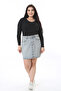 Women's Plus Size Blue Wash Effect Denim Skirt 65N38500 - 2