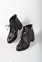 Select 240635 genuine leather women's heel boots black - 5