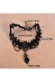Vintage Choker with Gothic Heart, Chain and Lace Detail - 4