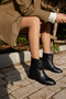 Fredy Women's Black Real Leather Padded Heel Boots - 5