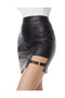 Faux Leather Ring Detailed Slit Mini Skirt - 3