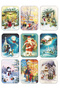 Set of 9 Glittered New Year's Postcards New Year 9 Pieces Snowman Santa Claus Nostalgia - 2