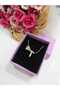 Women's Gold Steel Chain Heart Letter Necklace, Initial Letter Necklace - 3