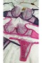 Women's Plum Fuchsia Tiny Floral Patterned Stylish Bra Panties Set - 6