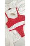 Women's Red Silver Dot Bra Panty Suit