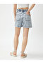 Elastic Waist Normal Open Indigo Women's Shorts 3sal40110md - 4