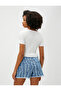 Crop T-Shirt V-Neck Short Sleeve Ribbed - 4