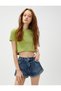 Crop T-Shirt Crew Neck Short Sleeve Ribbed