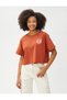 Crop T-Shirt Printed Short Sleeve Crew Neck Cotton - 3