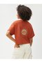 Crop T-Shirt Printed Short Sleeve Crew Neck Cotton - 4